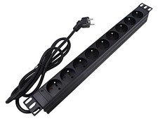 PDU9F03 Power Strip: Powered Sockets: 9 230VAC Black IP20 LOGILINK