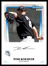 Tom Koehler 2011 Bowman #BP24 Marlins MLB READ FREE SHIPPING AutographDen