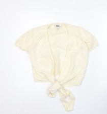 Oasis Women's Ivory Angora Shrug Jumper Size 10 Short Sleeve Knit