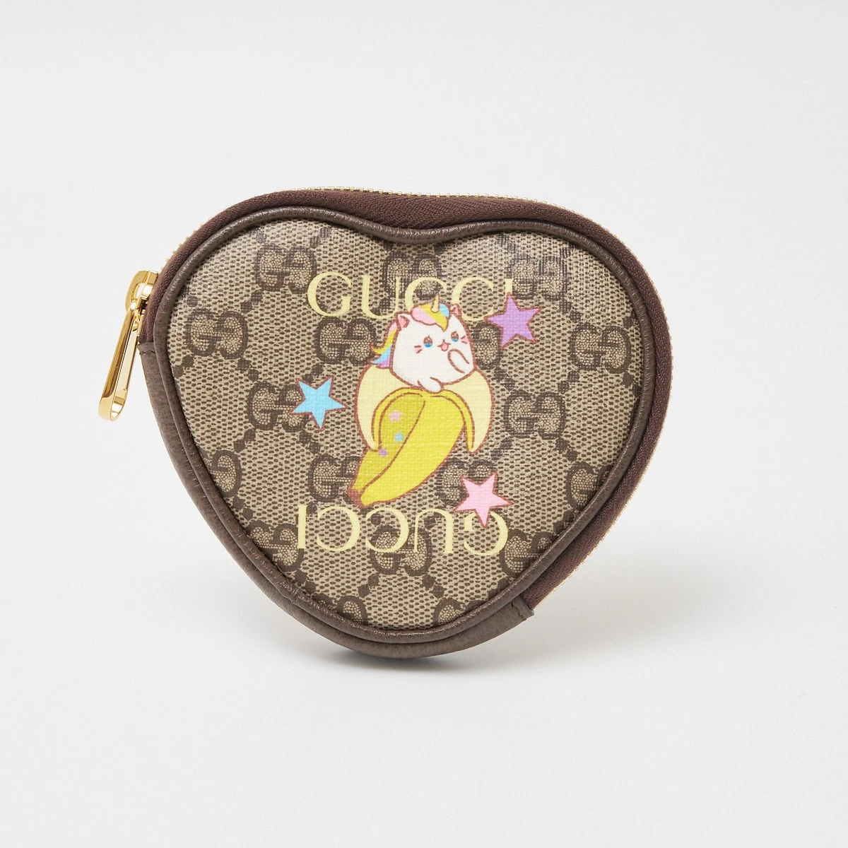 Porte monnaie GUCCI Bananya forme cœur 701062 porte monnaie portefeuille GG toile suprême