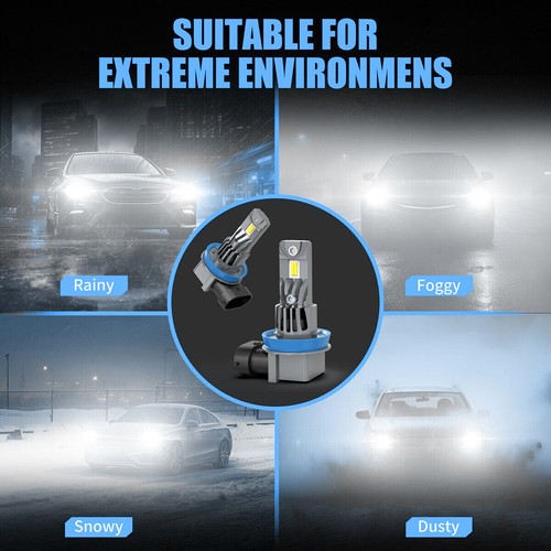 9005+H11+H11 LED Headlight Combo Kit Bulbs High-Low + Fog light Beam Bulbs 6Pc - Picture 8 of 13