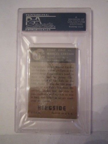 1951 TOPPS RINGSIDE BOXING CARD - TONY ZALE VS CERDAN #44 PSA GRADED VG - EX 4 - Picture 2 of 2