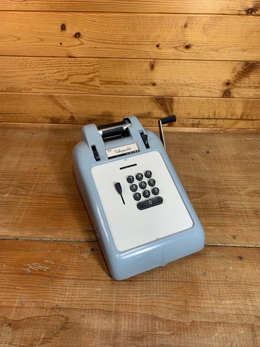 Vintage 1960s Victor Comptometer Tallymaster Blue and White | eBay