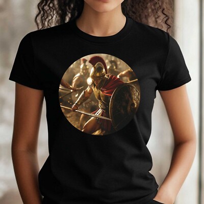 Frauen T-Shirt Spartanischer Krieger Motiv Baumwolle Größe S bis 3XL