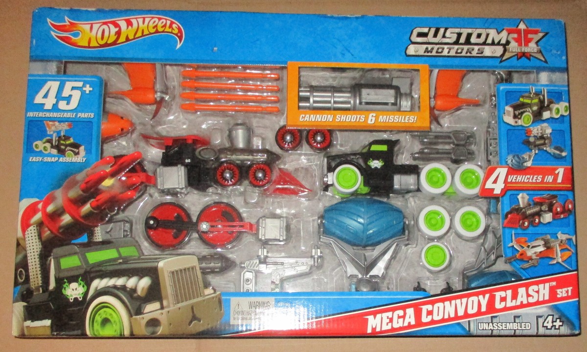 Hot Wheels Custom Motors Full Force Convoy Clash Set (4 Vehicles