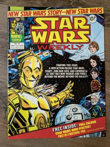 Star Wars Weekly #13 Comic Book - Marvel UK - 1978 - 1st App. of Crimson Jack!