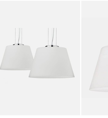 Lampadario sospensione moderna vetro Bianco Stile Murano LUCE Cylinder Ideal LUX - Foto 6 di 9