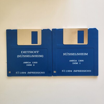   2 Disketten DETROIT RÜSSELSHEIM von IMPRESSIONS  Commodore Amiga 500 1200 