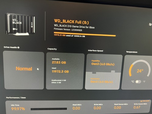 Western Digital WD_Black D10 12TB Game Drive for Xbox One and PC - Picture 5 of 7