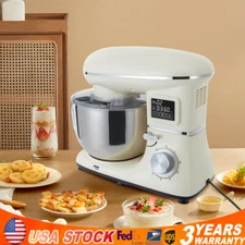 6.5-QT 1350W 6-Speed Food Mixer Kitchen Electric LCD Stand Mixer With Bowl USA