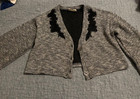 Girls Joyfolie cropped Cardigan 14 black and white with black lacy cutouts — photo 5
