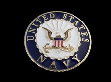 U.S NAVY AUTOMOBILE GRILL BADGE AUTO HOME MEDALLION SHADOW BOX EMBLEM