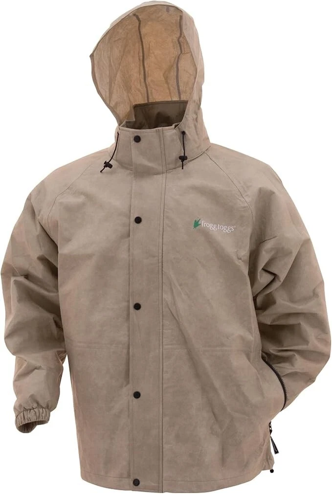 Waterproof Breathable Rain Jacket Classic Pro Action Khaki Tan Small