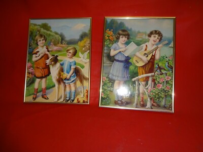 DDR  2 x  Alte Kinderbilder Nachlass Rahmen oder auch Bilder neu