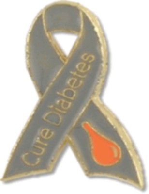 Diabetes Pin Awareness Support Ribbon Orange Blood Drop Gold Plated Tac New