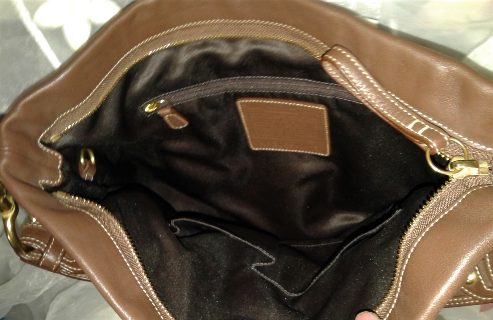 Coach Hobo Bag Brown Leather Bronze Tone Frontal Buck… Gem