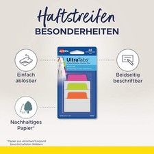 AVERY Purposeform Art. 30123 Paski samoprzylepne przezroczyste/pastelowe (24 notatki samoprzylepne, 63,