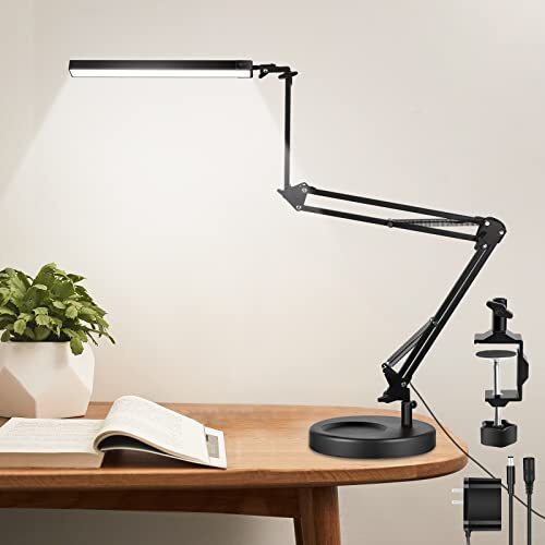 LED Desk Lamp with Clamp and Round Base, 24W 102 LED Eye Iron Clip + Base - Picture 1 of 6