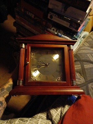 Bulova B1843 Bramley Desk Mantle Clock Walnut finish Westminster chime Works