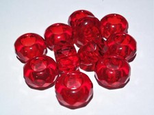 6 Six 8 x 14 mm Large Hole Rondelle Beads: Light Siam