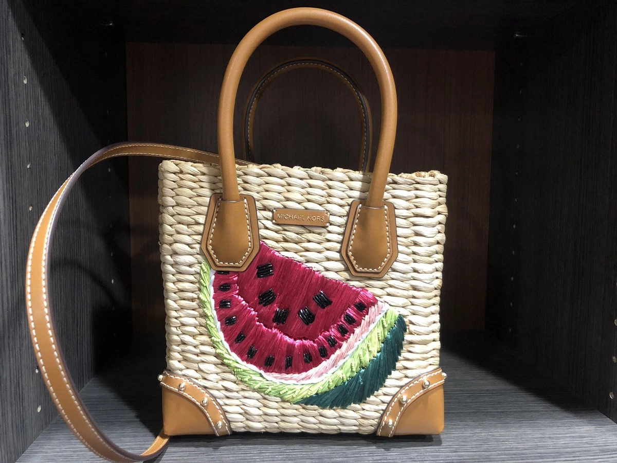 Michael Kors Crossbody Bag For Women Malibu Medium Straw Woven