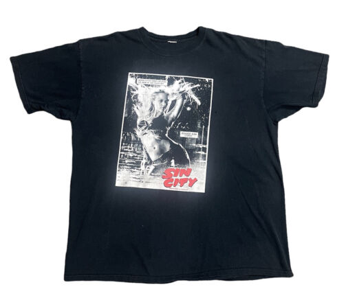 Tee-shirt vintage 2000 Y2K Sin City Movie 2XL Jessica Alba Nancy déconnecté - Photo 1/8