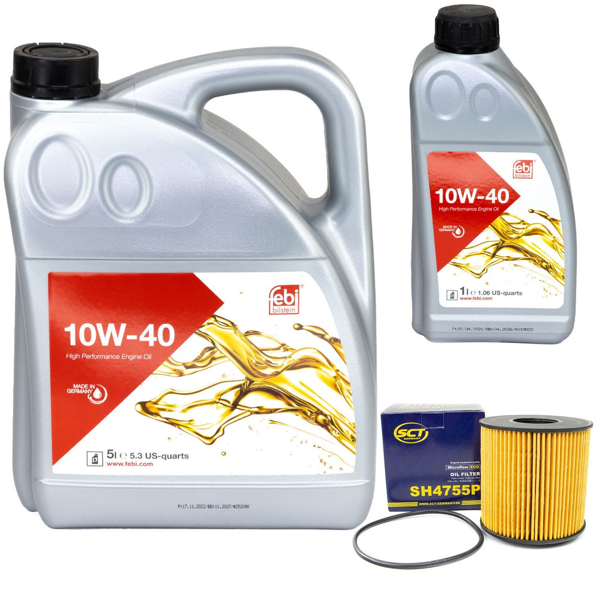Motoröl Set Febi SAE 10W-40 6 Liter + Ölfilter für Nissan X