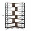 home etagere bookcase 6 tier corner shelf storage rack with black metal frame