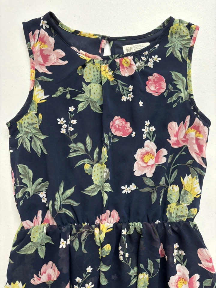 H&M Girls Casual Sleeveless Floral Print Dress Knee Length Size 10-11Y - Image 2 of 3
