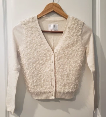 Justice Girl's Cream Cardigan Sweater, Size 10 - Image 1 of 4