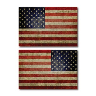Magnet Me Up Weathered American Flag Car Magnet Decal-4x6 Opposing, UV Vinyl