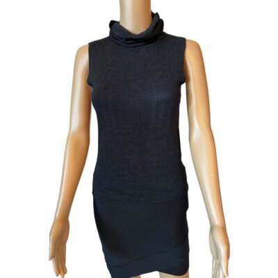 Linda Allard Ellen Tracy Silk Sleeveless Turtleneck Sweater PS H4