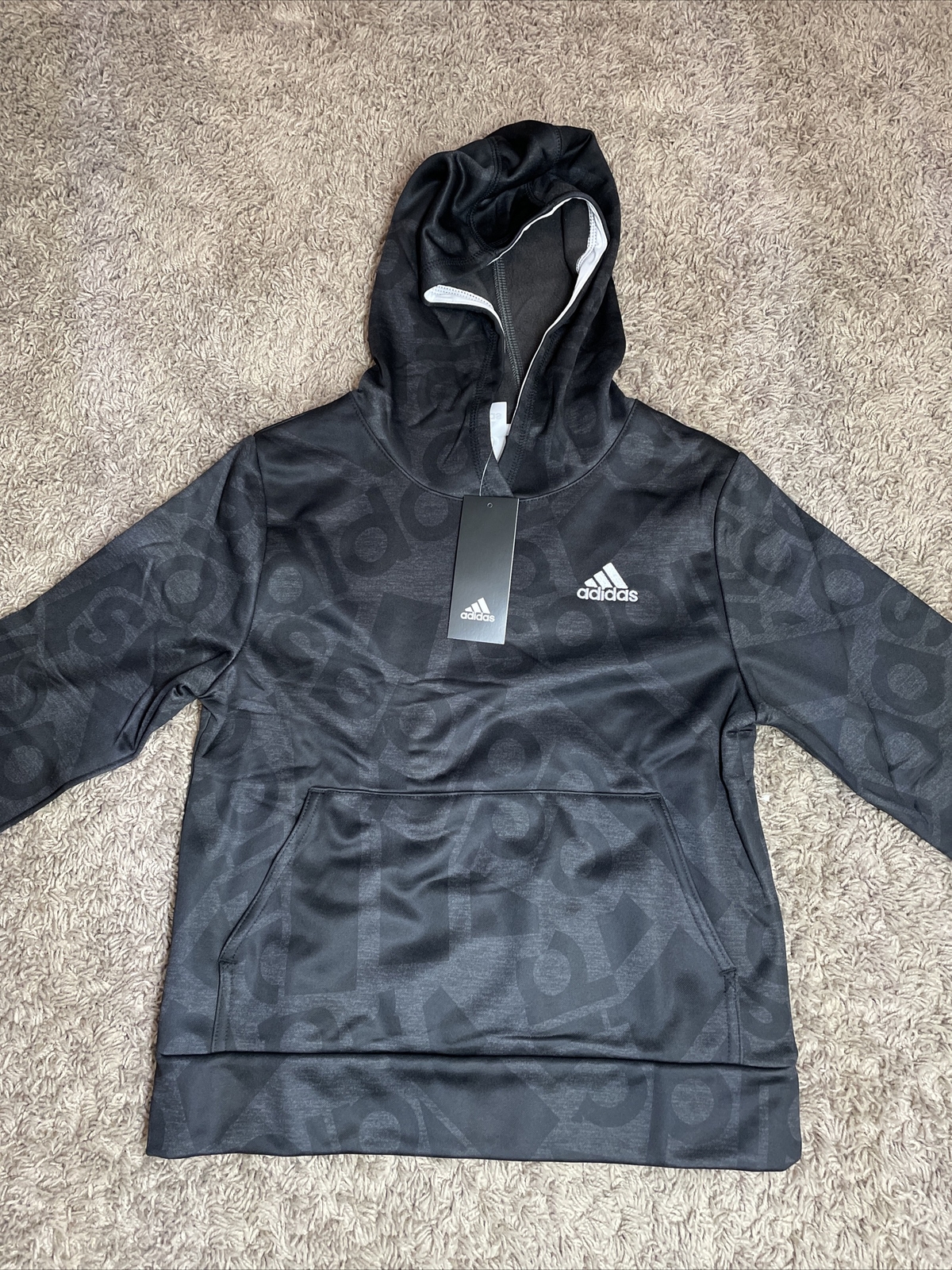 Adidas Boys  Fleece Hoodie-Big Kid Black Size Small