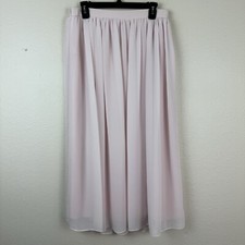 Vintage Light Pink Chiffon Maxi Skirt Pull On Lined Fairycore 13/14