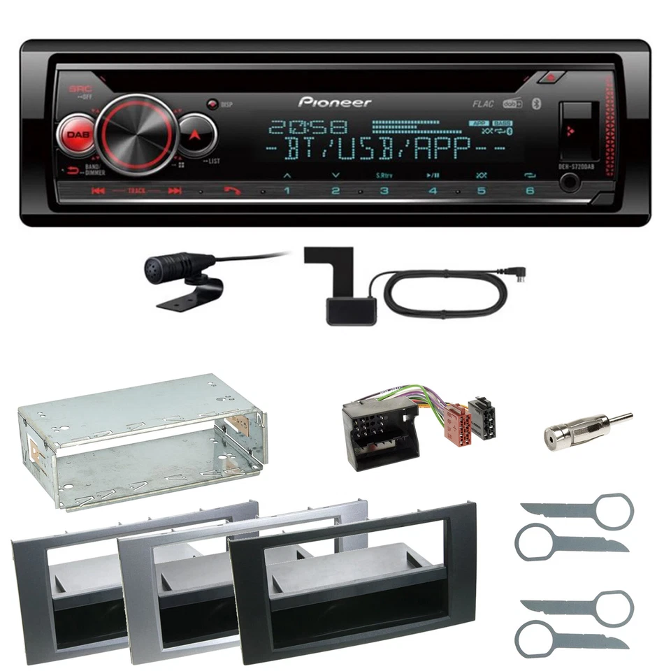 Pioneer DEH-S720DAB Bluetooth DAB+ Einbauset für Ford Focus C-Max Fiesta Transit - Bild 1 von 1