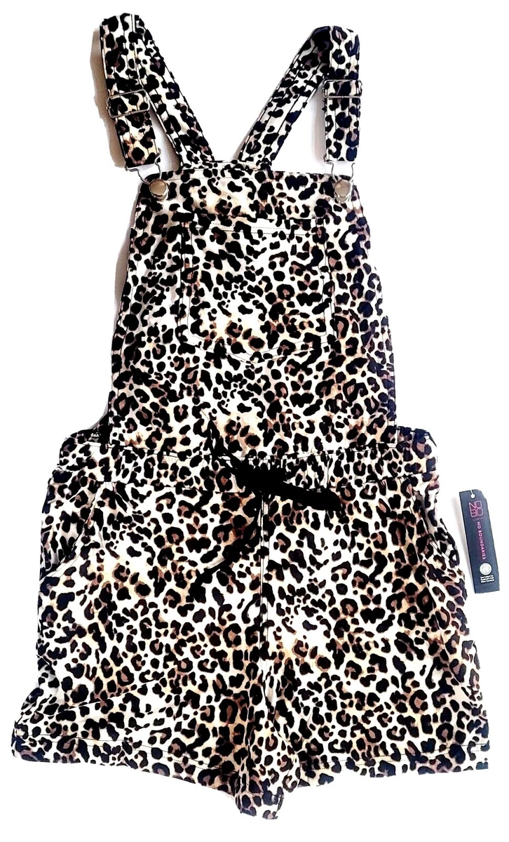 No Boundaries Juniors Overalls No Boundaries Cheetah Print