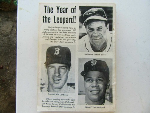 Baseball Digest April 1968 offizieller Dienstplan und Spielerdaten Vintage MLB Memorabil - Bild 4 von 6