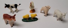 Lot Of 6 Safari Ltd Miniature Farm Animals Cows, Chickens, Sheep Toy set