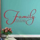 Family Where Life Begins And Love Never Ends Vinyl Wall Decal Sticker