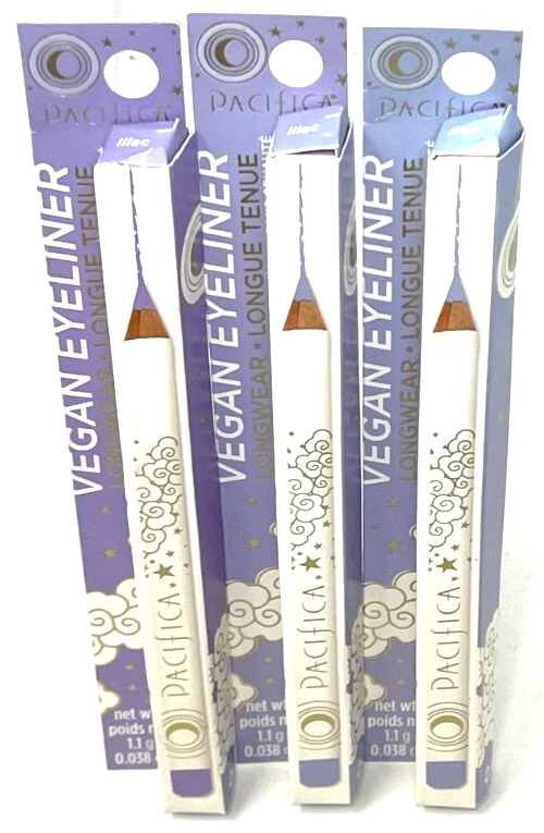 (3) Pacifica веган подводка для глаз Longwear новый в упаковке 0,038 унций каждый сиреневый - Изображение 2 из 3