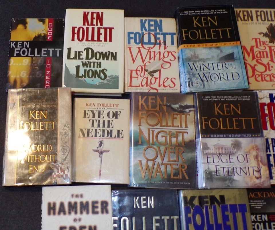 Lot 18 Ken Follett HB PB Books 1st Editions Century Trilogy Hammer of Eden VTG - Imagem 2 de 4