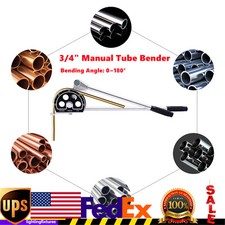 3/4" Tube Bender Manual 0~180° Copper Ratchet Type Pipe Bender Bending Tool 19mm