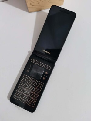Original Samsung Galaxy Folder 2 G1650 Dual SIM Unlocked 16GB Black FLIP Phone 