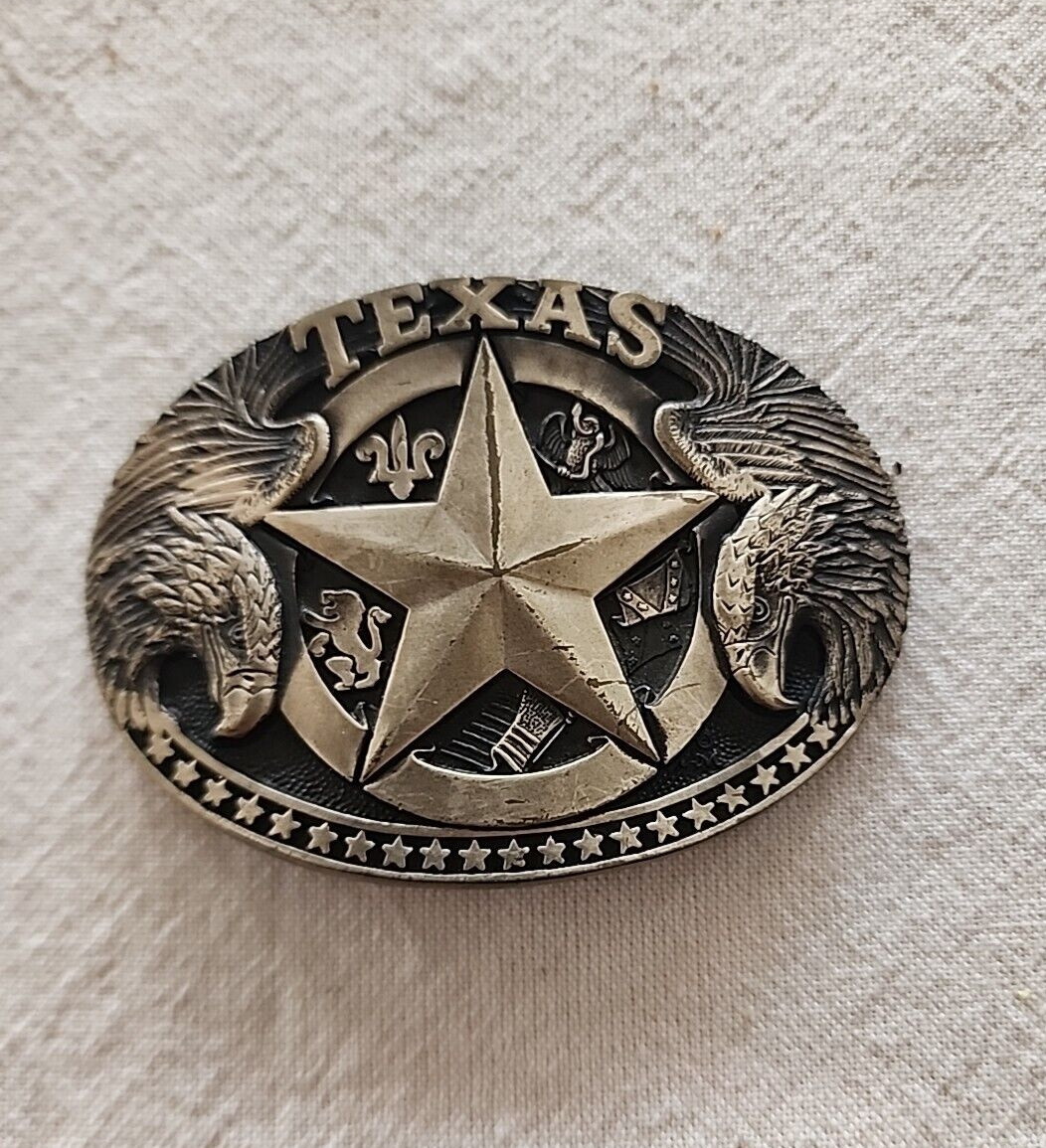Texas Belt Buckle - 2 Eagles-Solid Brass -  Award… - image 2