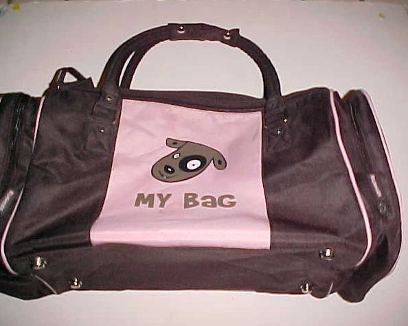 Kushies My Bag Brown Pink Girls Teens My Stuff Dogs Duffle Bag 19" x 9" x10" - Image 3 of 4