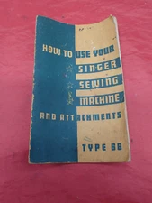 Vintage Original 1944 SINGER TYPE 66 Instruction MANUAL