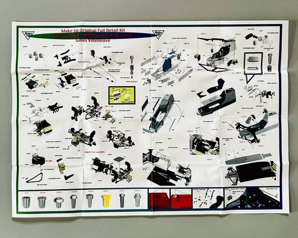 Kit trucco scala 1/43 dettaglio completo metallo bianco "FERRARI 126C Turbo" - Immagine 3 di 4