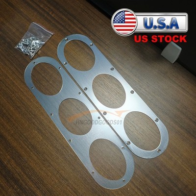 2pcs Aluminum Rear Bumper Race Air Diversion Diffuser Panel Kit Silver Universal
