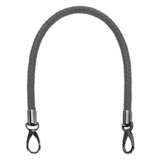 55cm 21.7" Braided Purse Strap PU Leather Dark Gray Black Buckle 