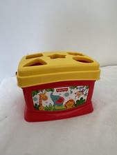 Fisher Price Shape Sorter Bucket Box Blocks Colors Toddler Toy 2006 Red Mattel